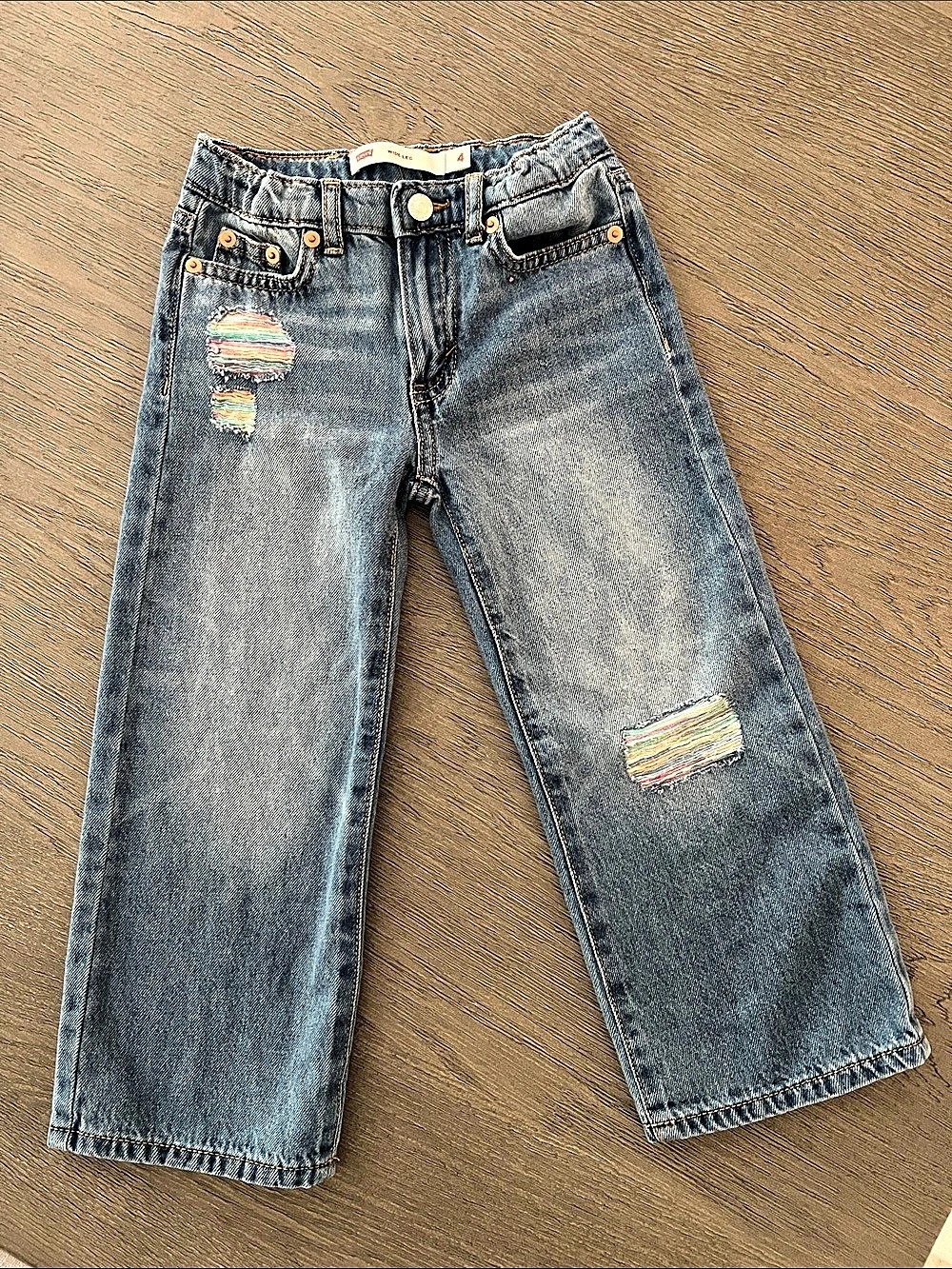 Levi's Kids' Rainbow Wide Leg Jeans Blue Girls 4. Never worn